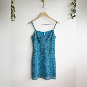 FOREVER 21 Vintage Y2K Floral Mesh Mini Dress Size Large